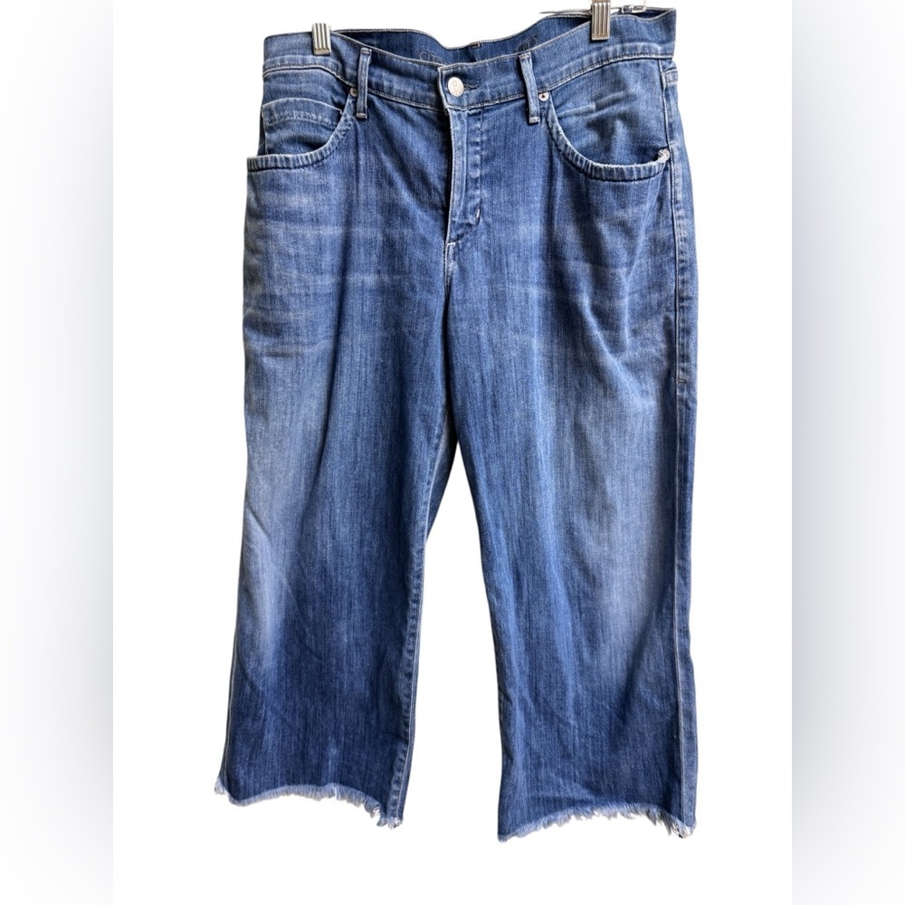 Citizens of Humanity Crop Wide Leg Jeans Size 29 Raw Hem High Waist USA Made